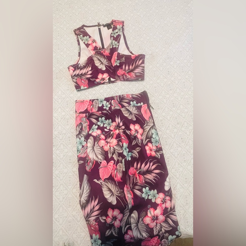 TWO-PIECE FLORAL DRESS